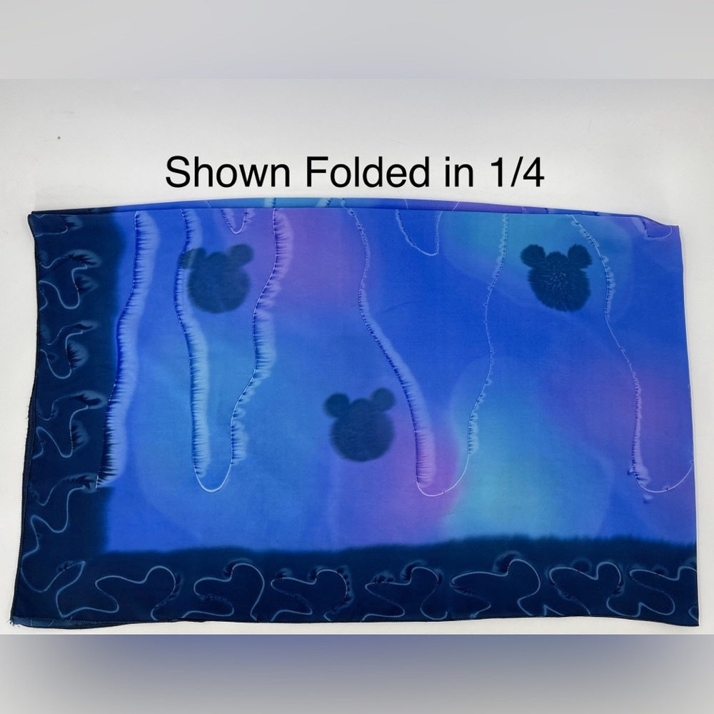 Walt Disney World WDW Tie Dye Scarf Multicolor Hidden Mickey Mouse 42"‎ X 70"